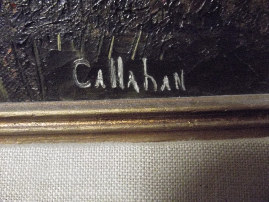 Large painting signed Callahan Antiques Board