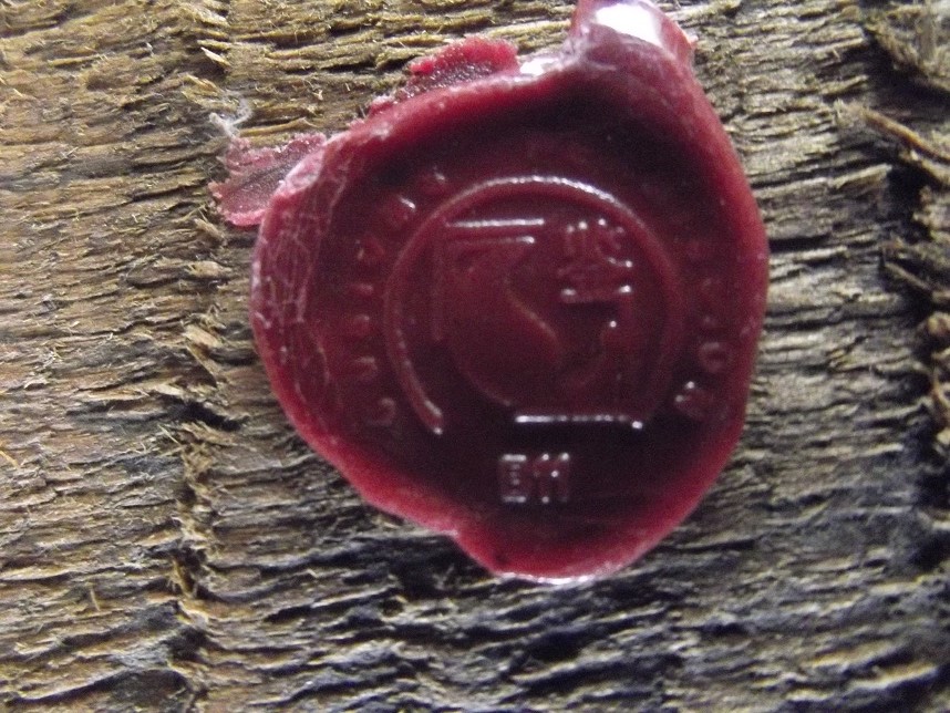 Antique wood trays red wax seal - Antiques Board