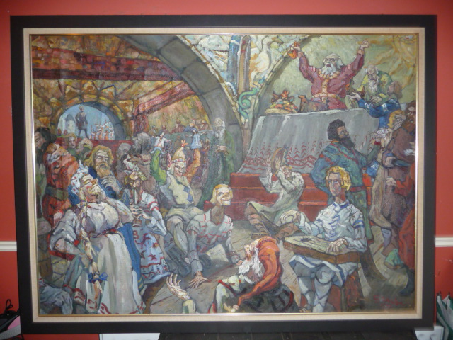 An Orgy Of Rhythms Scene Russian Oil Painting 140x105 Cm