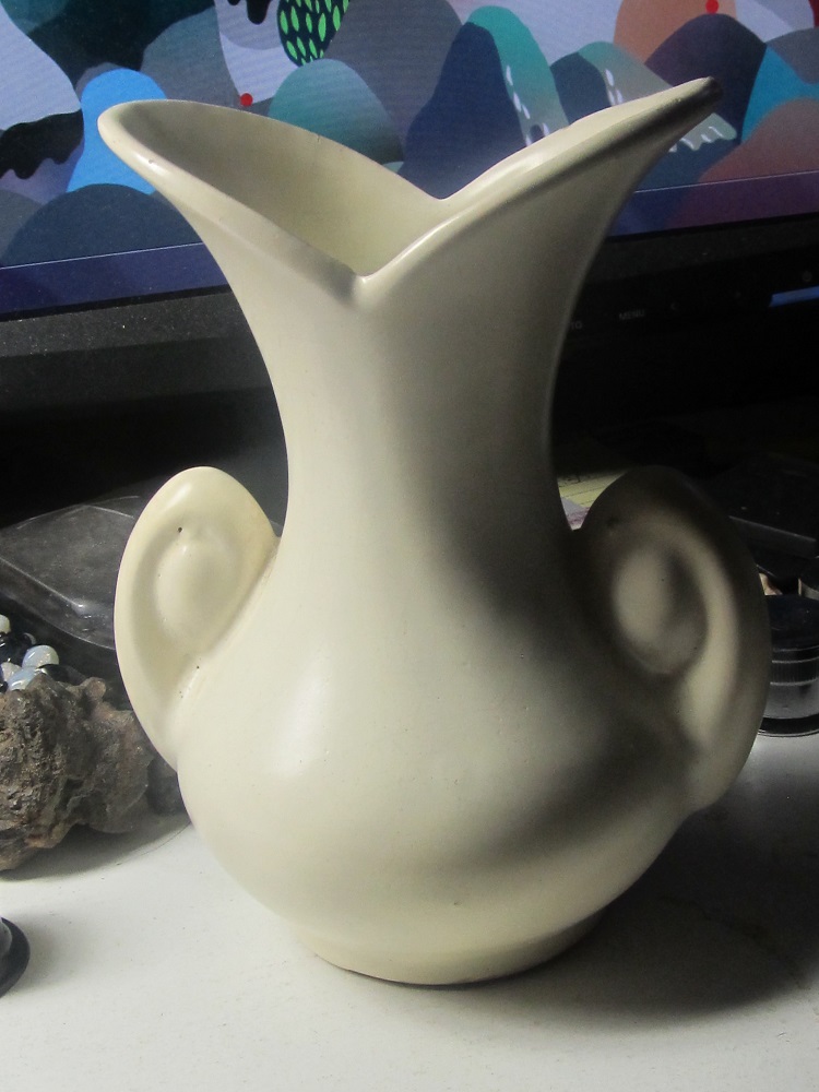 White satin glaze or matte glaze Deco Vase Antiques Board