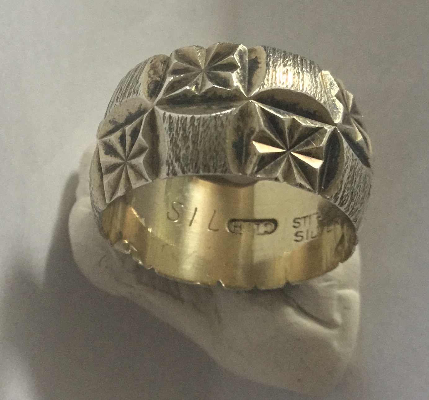 1960s70s silver ring makers mark Antiques Board
