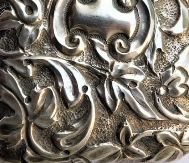 Silver embossed design original? Antiques Board