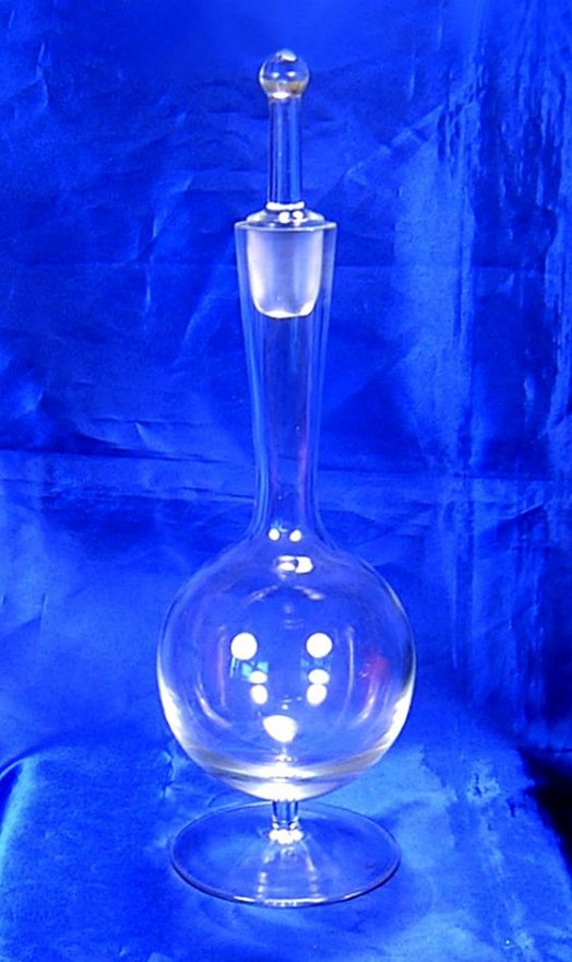 1 - Elegant Clear Art Glass Ball Large Decanter with Delicate Stopper.jpg
