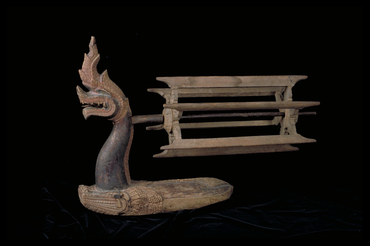 very ornate cambodian? asian? textile tool possibly silk swift