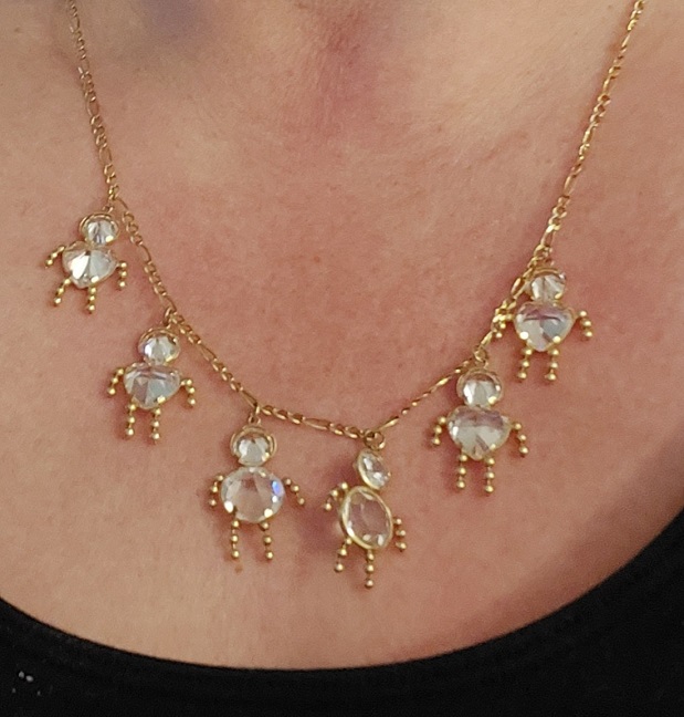 14k Grandchildren necklace on me.jpg