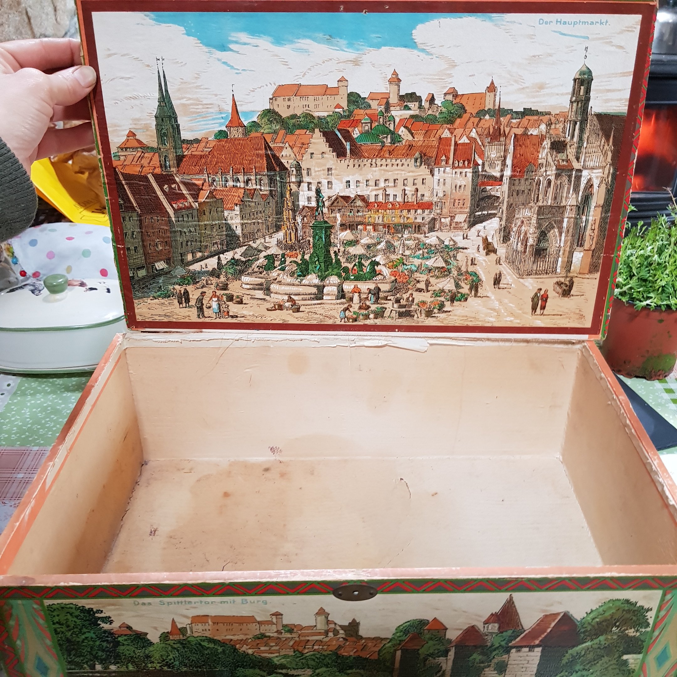 German wooden box Antiques Board