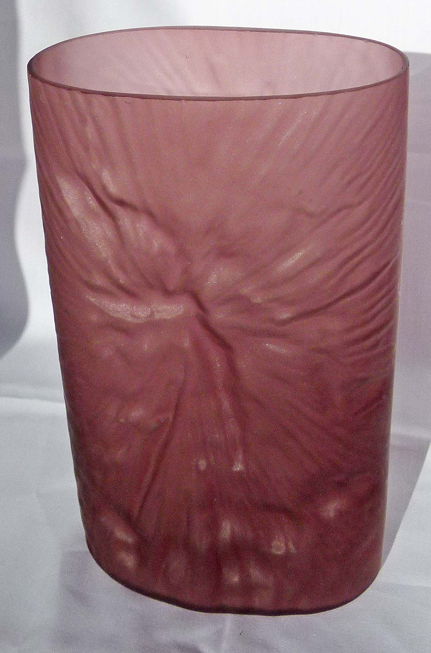 16. Frosted mould blown large glass vase signed to base poss. French.jpg