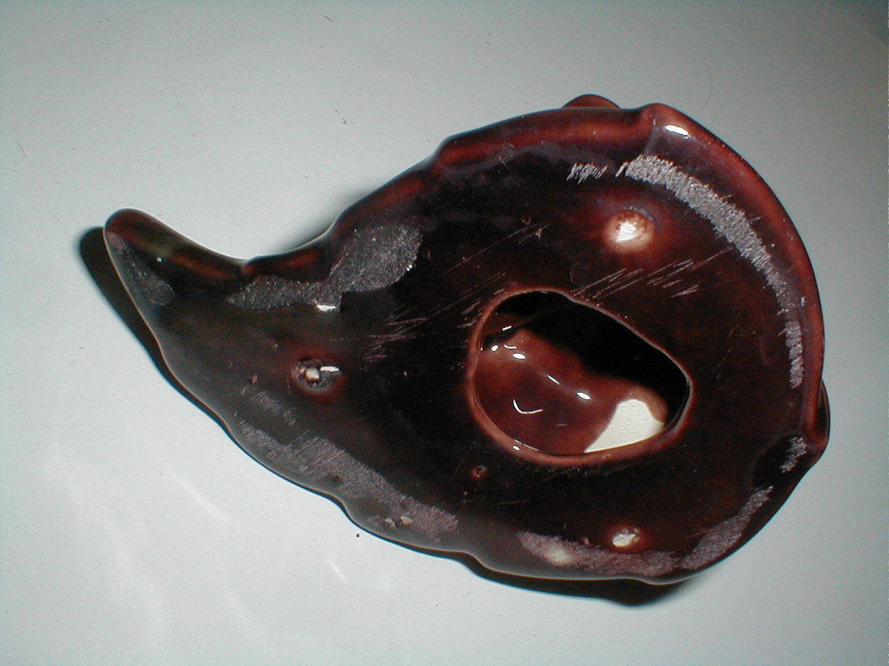 2 Royal Haeger Pottery Hickman #R438 Rose Bud Leaf Shape Candle Holders_jjj 134.JPG