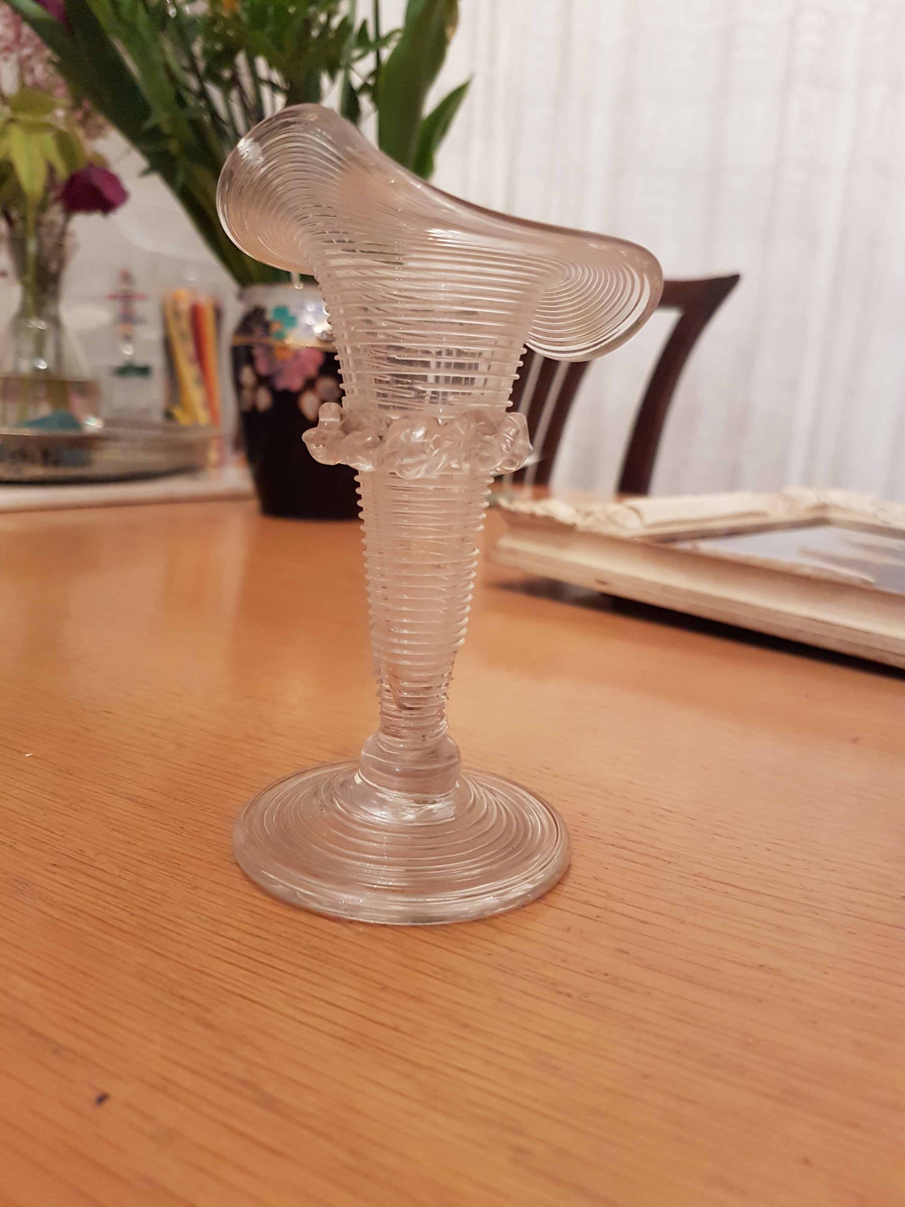 Glass stem vase Antiques Board