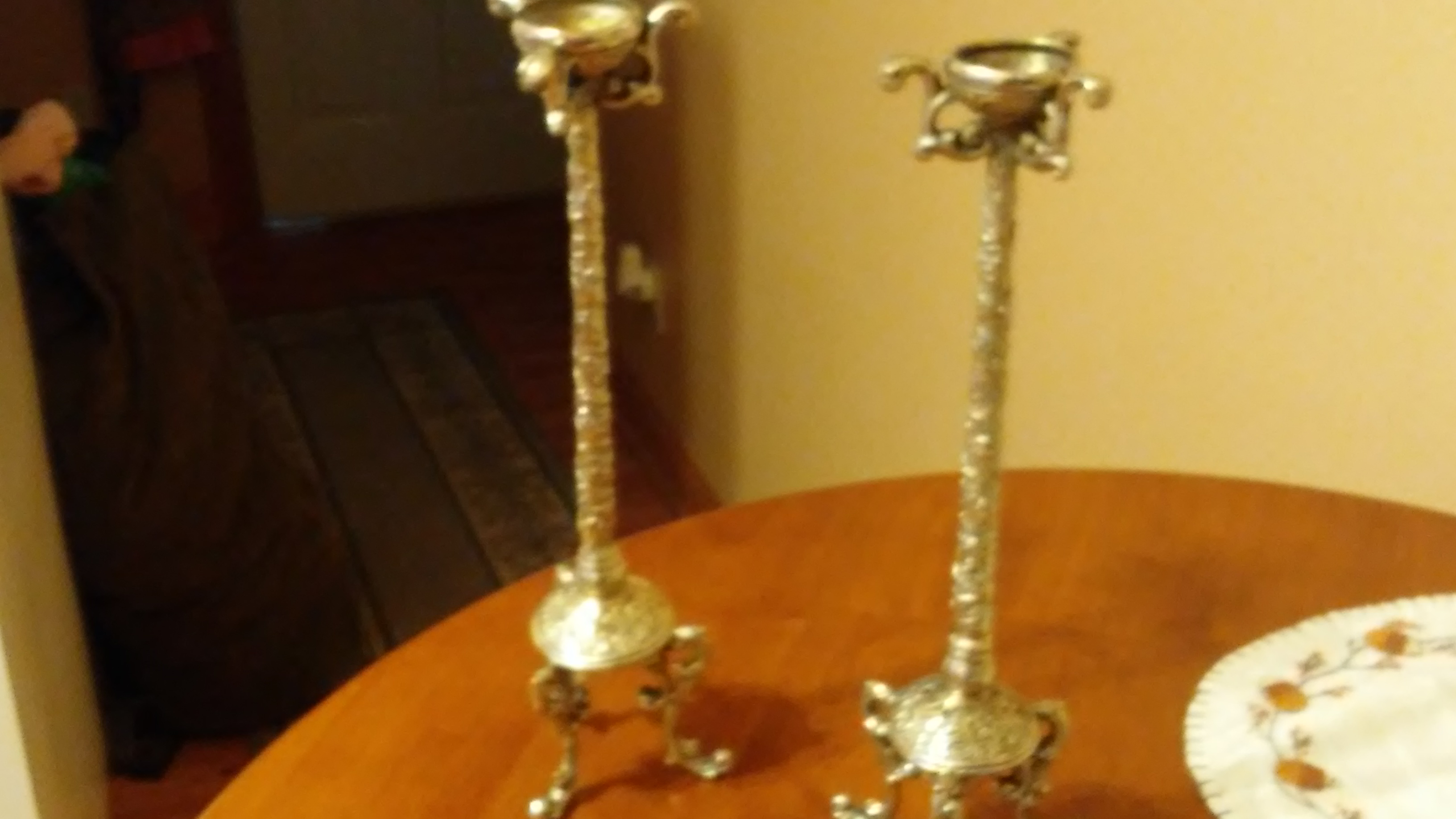 Very very old heavy candlesticks Antiques Board