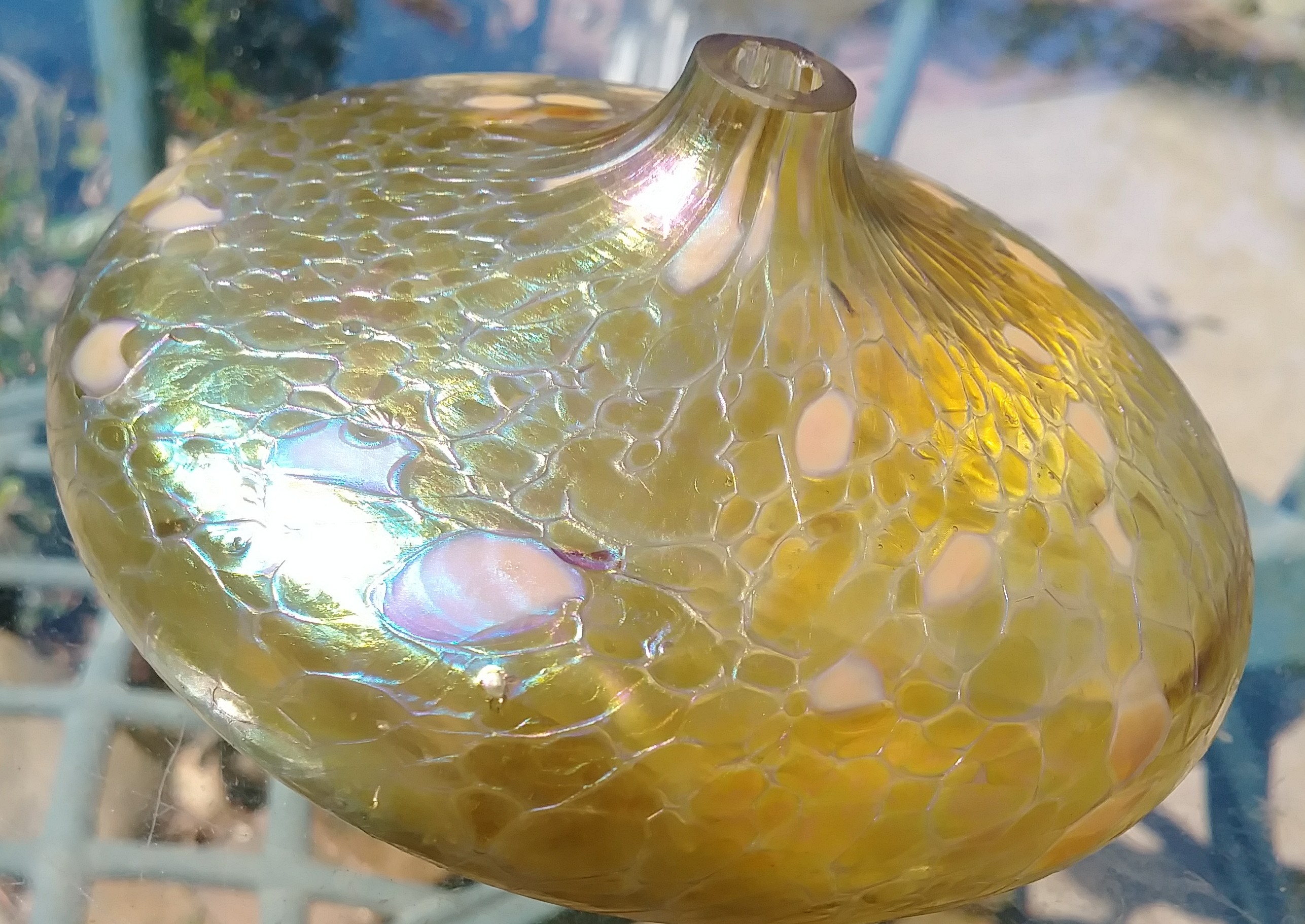 Please help identify signed art glass lamp/vase.. Antiques Board