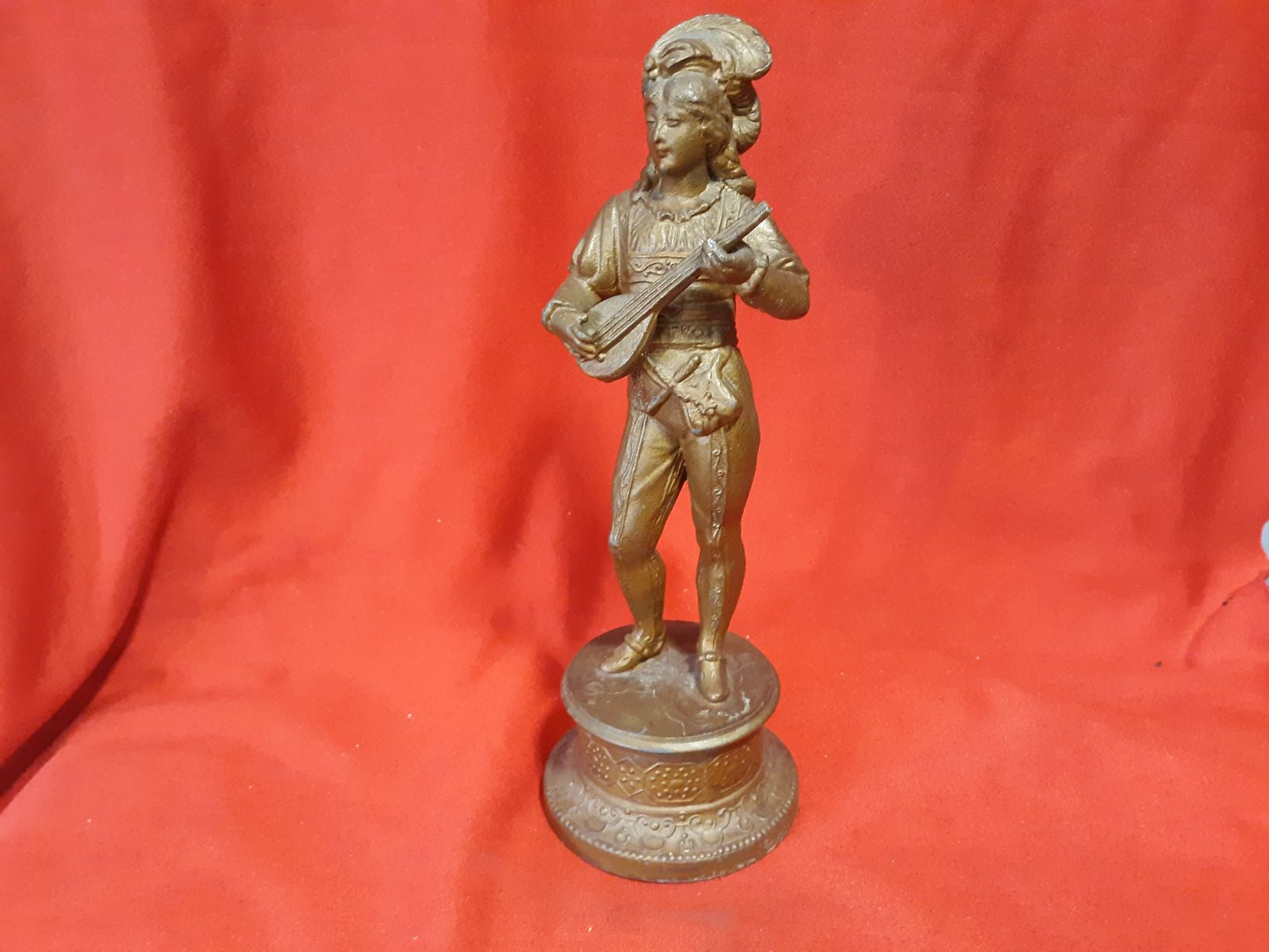 Cast Metal Pewter Alluminum Male Musical Figurine What era is he from