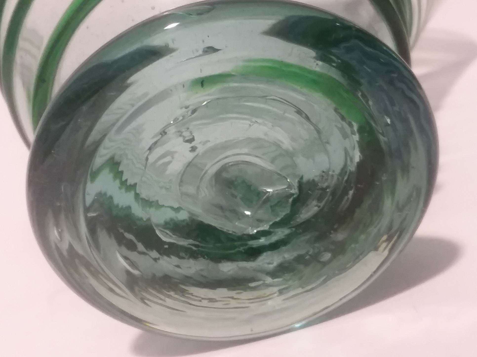 Please help identify wavy green glass bowl with green stripes