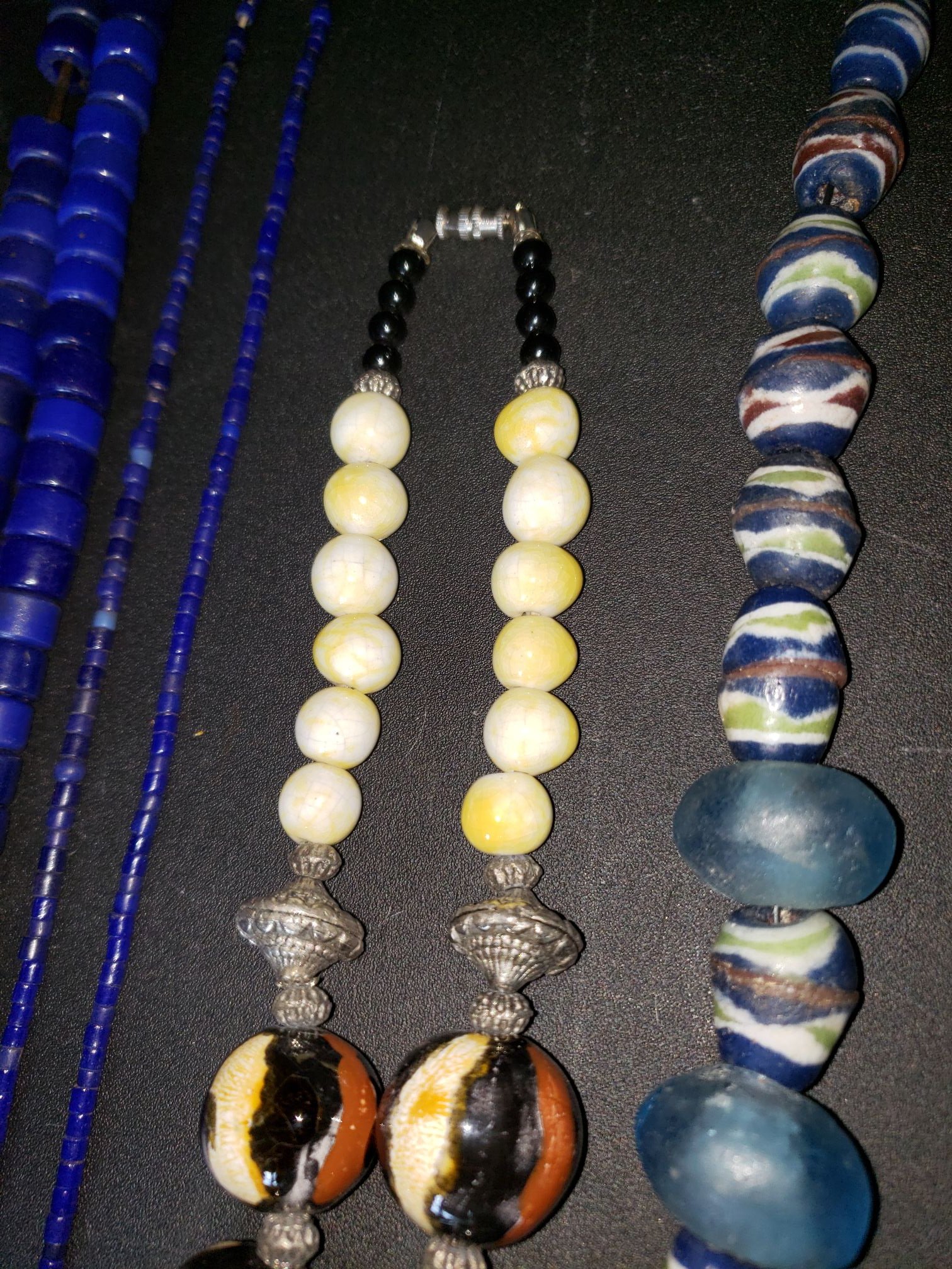 Glass/Stone bead necklaces Antiques Board