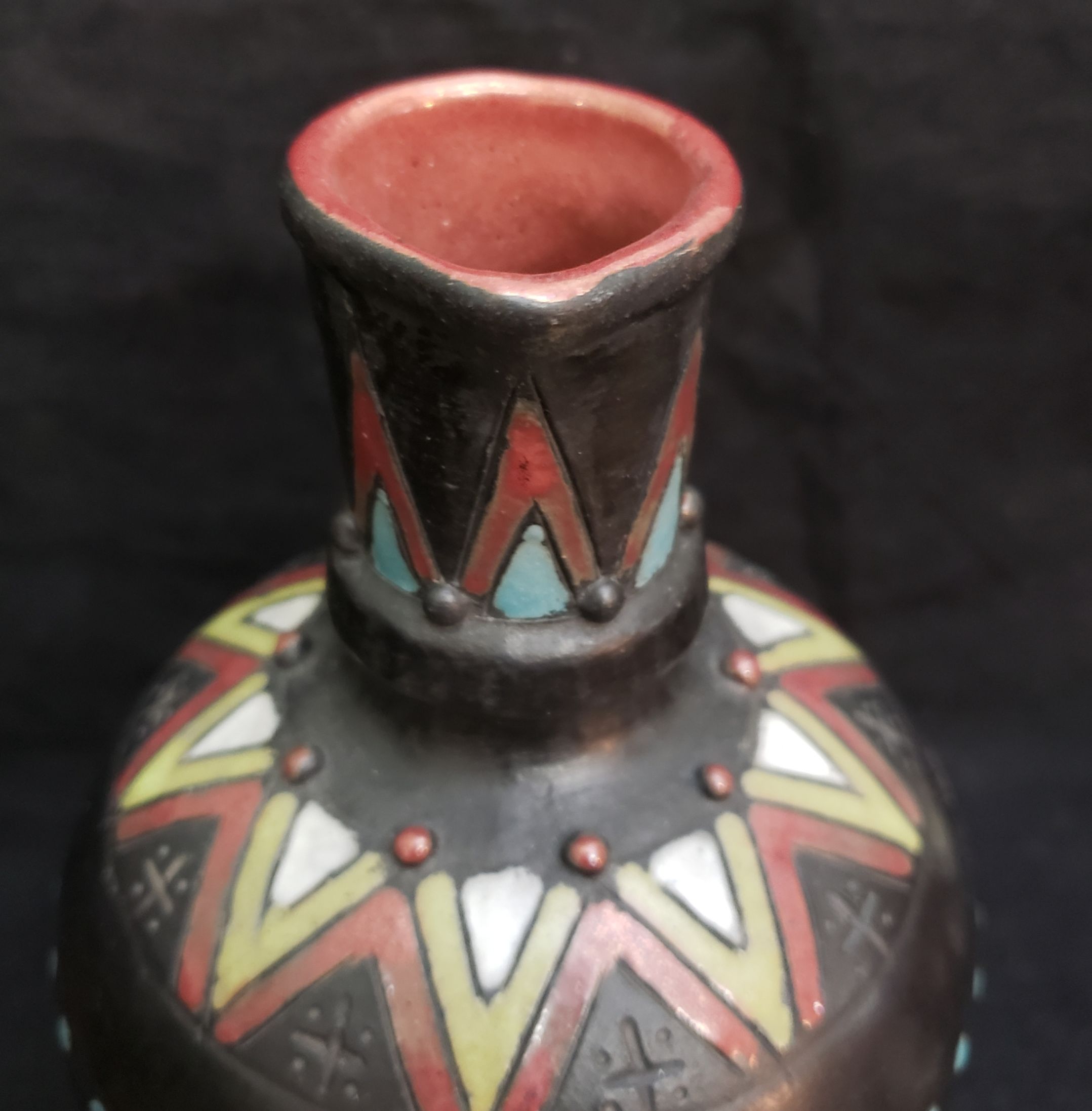 Black clay pottery pitcher Antiques Board