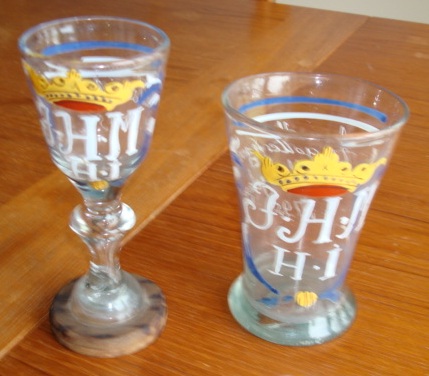 2307.1 German Glass Goblet & Glass.JPG