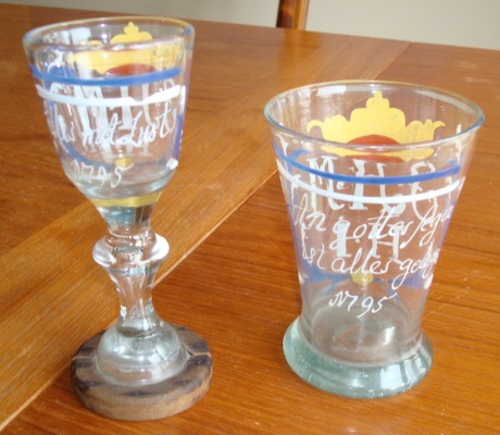 2307.2 German Glass Goblet & Glass.JPG