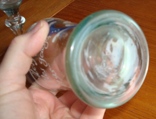 2307.3 German Glass Goblet & Glass.JPG