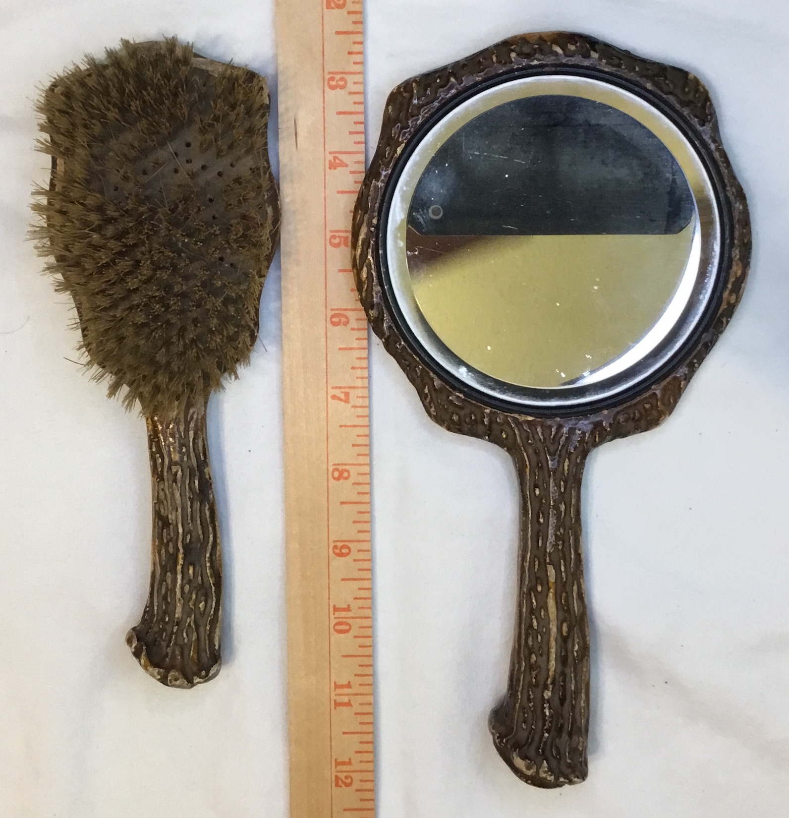 Vintage/Antique Hand Mirror and Brush Set | Antiques Board