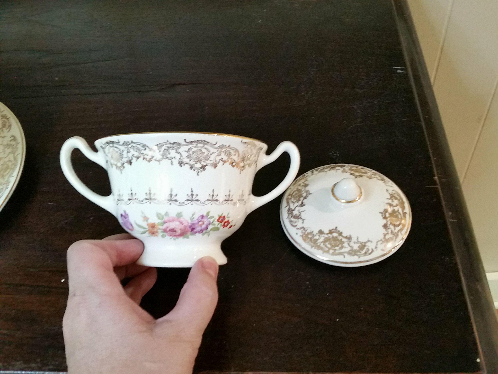 Set of Golden Dresden Stetson China Dinnerware Antiques Board