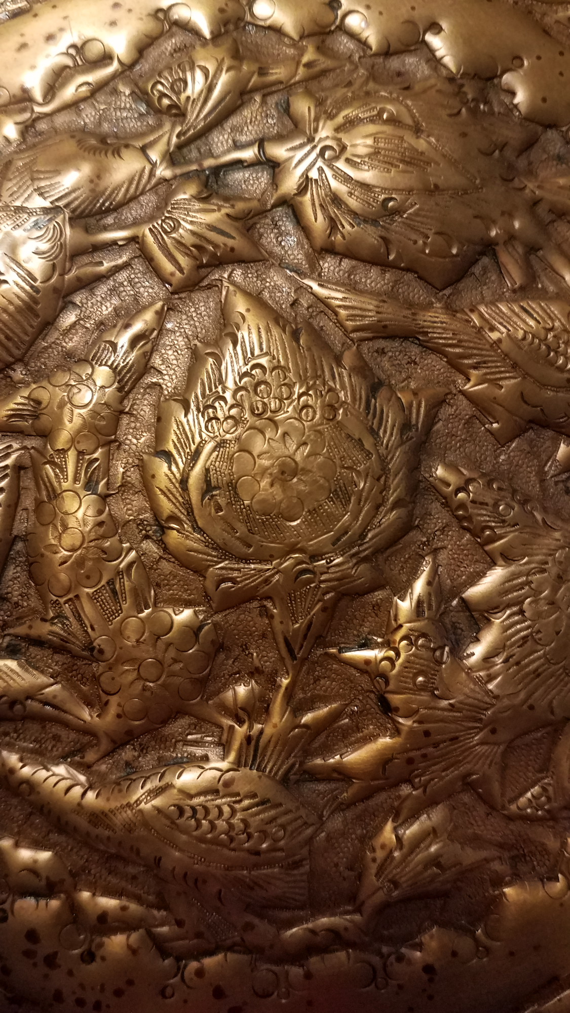Copper repoussé and chased copper decorative plates - where from ...