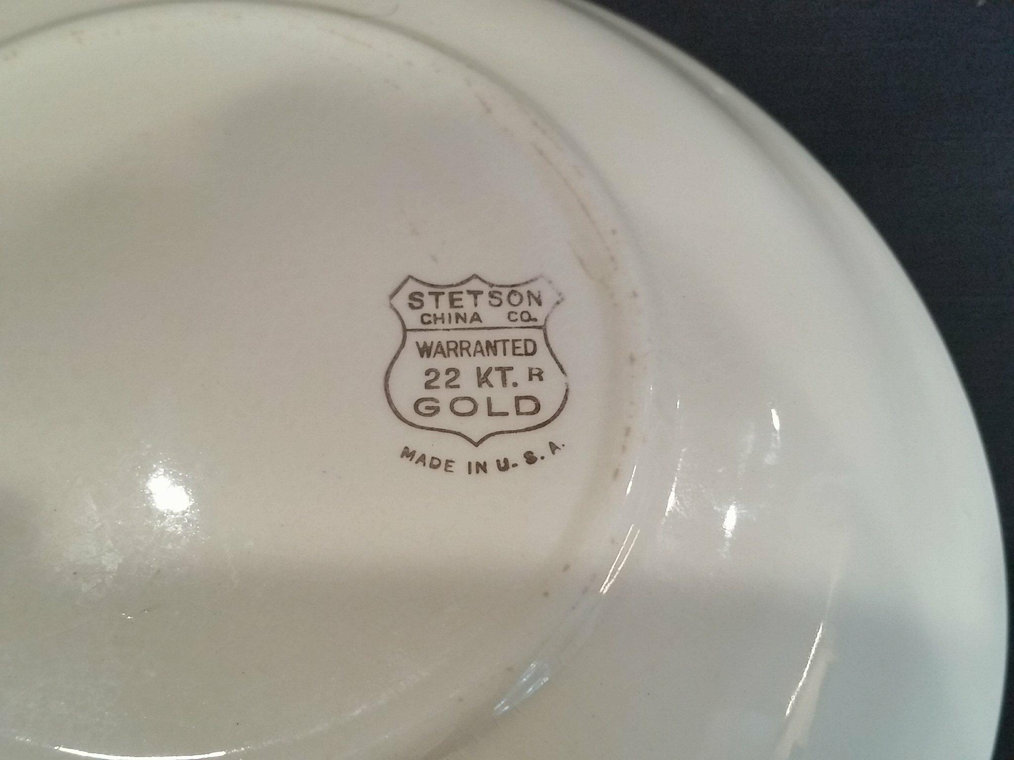 Set of Golden Dresden Stetson China Dinnerware Antiques Board
