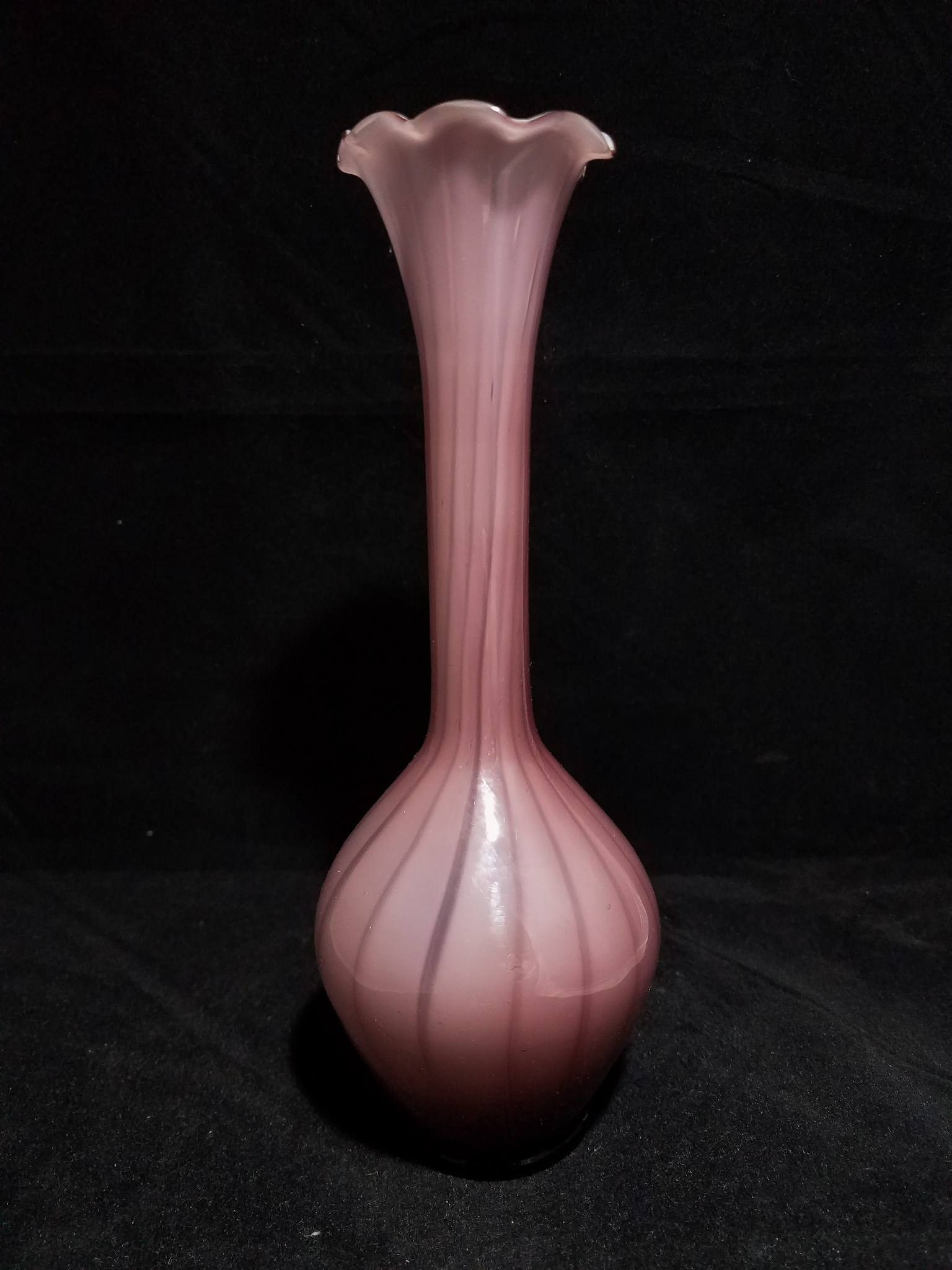 Lavender bud vase cased glass origin? Antiques Board