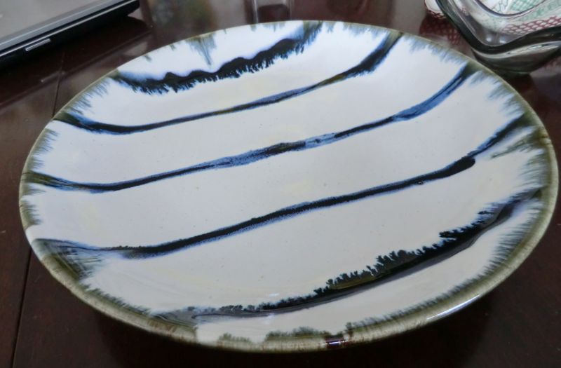 3885 Asian Pottery dish  stripe glaze new.jpg