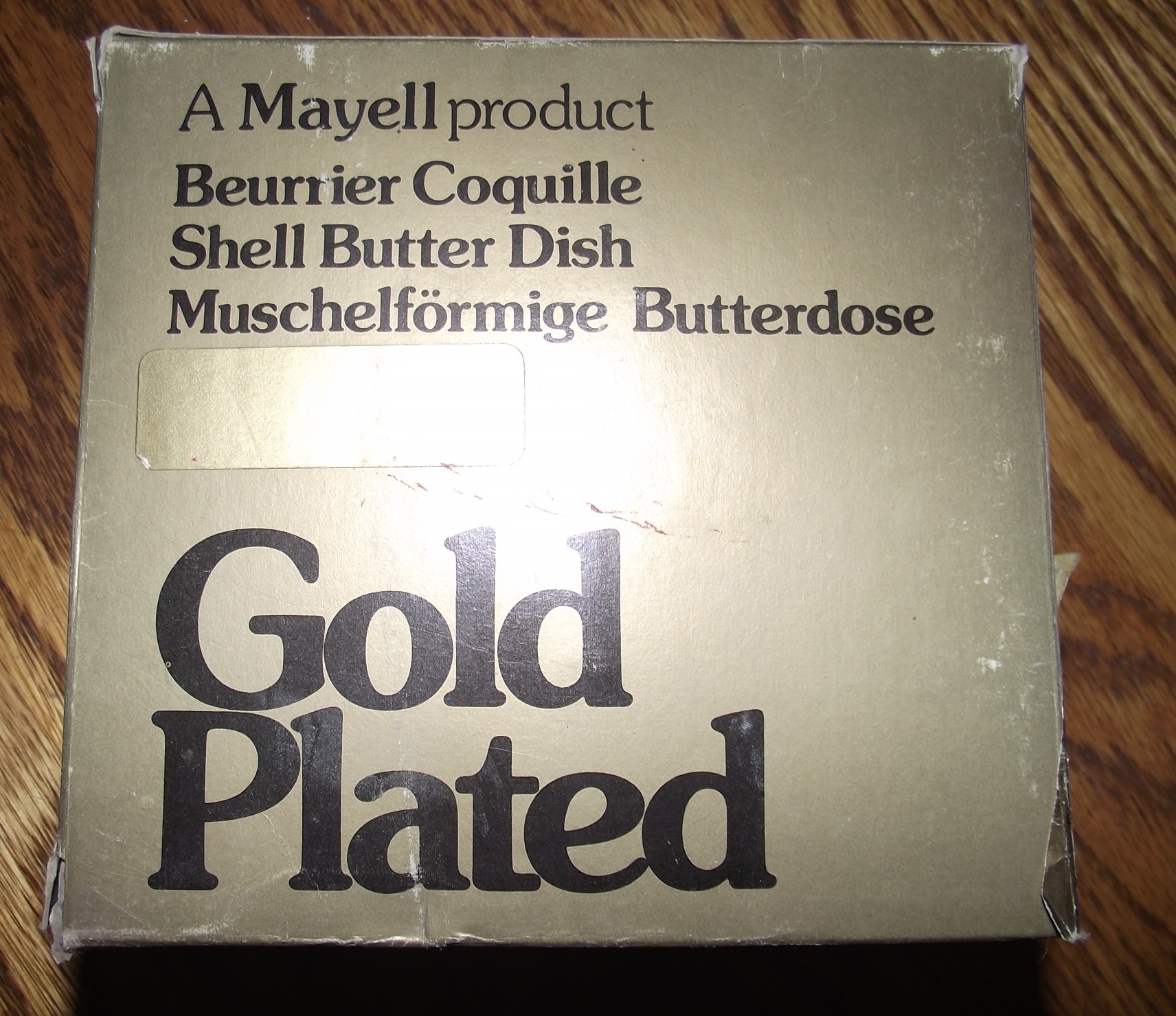 Mayell Gold Plated Shell Butter/Caviar Dish Antiques Board