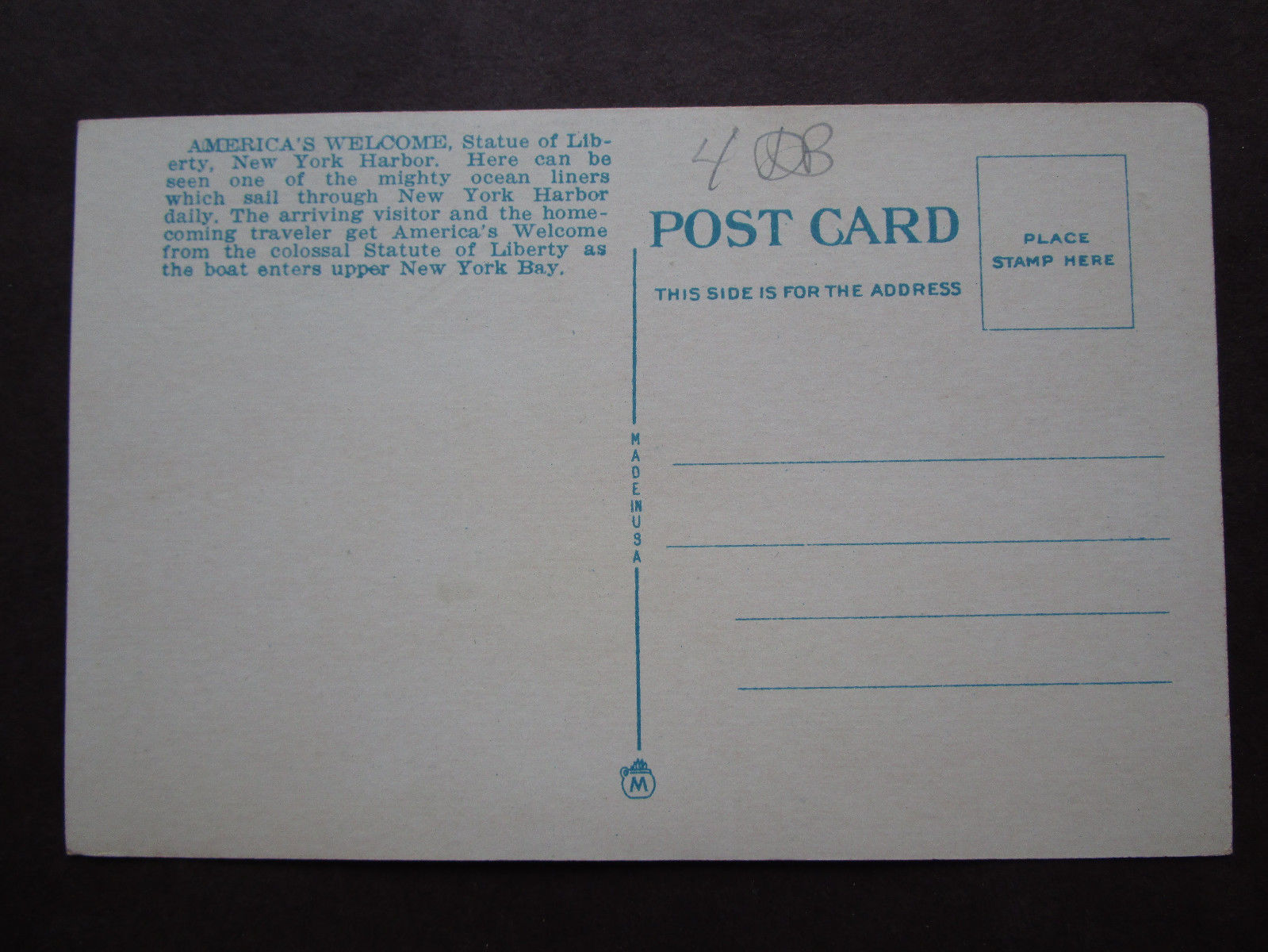 4-Stack Steamship, Tug Boats, Statue of Liberty, New York City - back.jpg