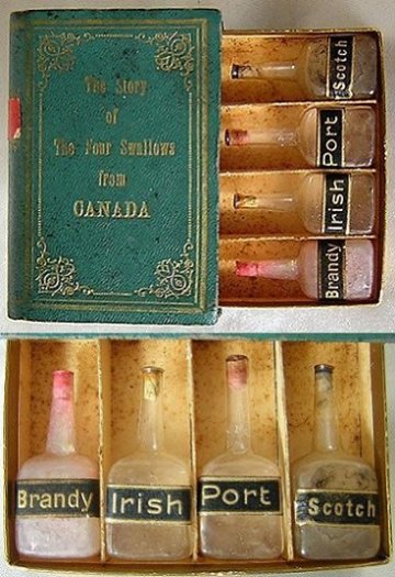4 swallows miniature hand blown bottles book form antique Victorian Novelty Trenton-b.jpg