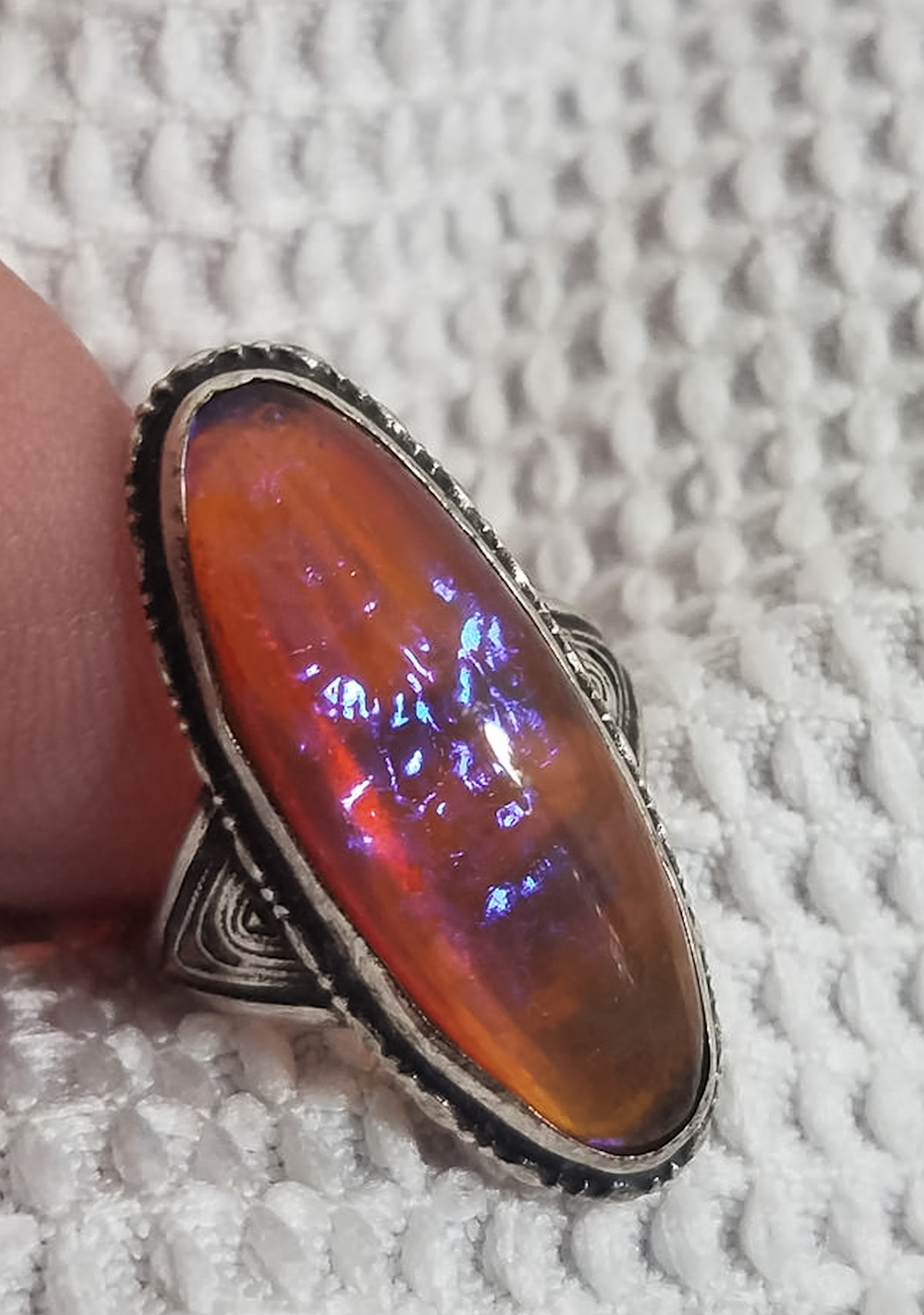 Fire opal sterling silver ring mexican fire opal? Antiques Board