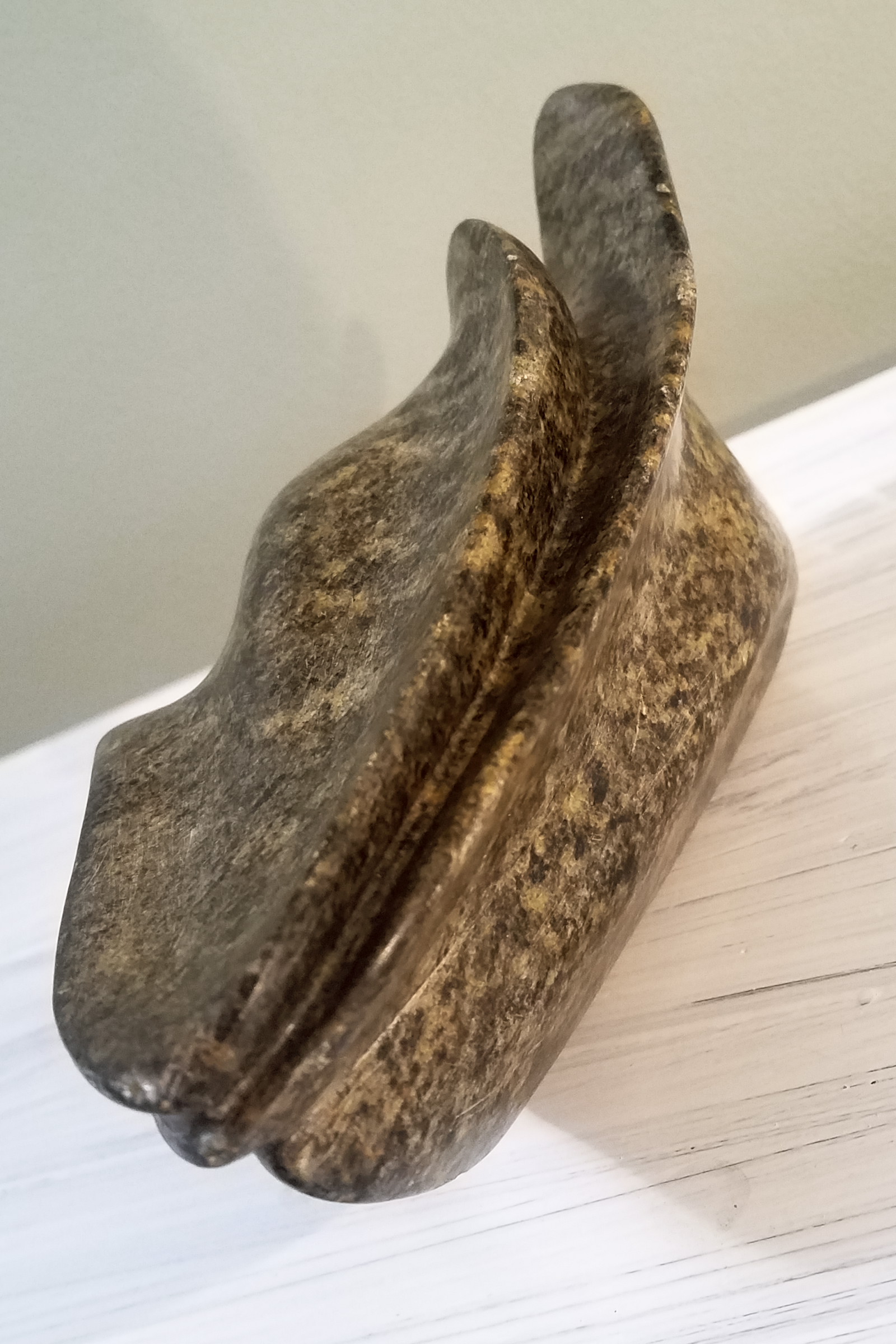 Soapstone carving abstractish signed Antiques Board