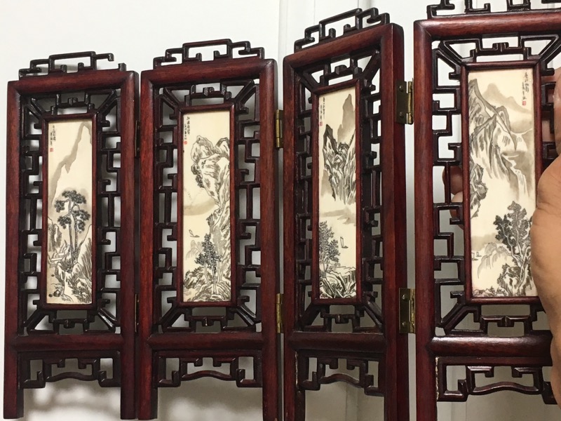 Small Chinese Folding Screen Antiques Board