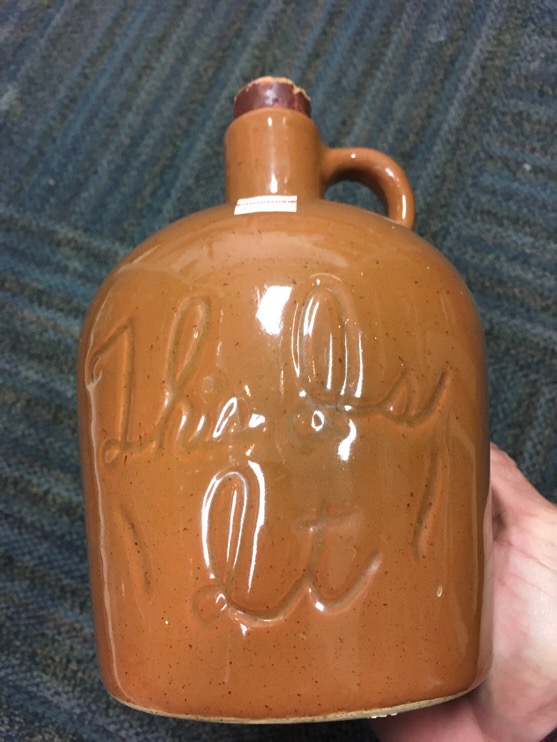 Pottery Whiskey Jug Antiques Board