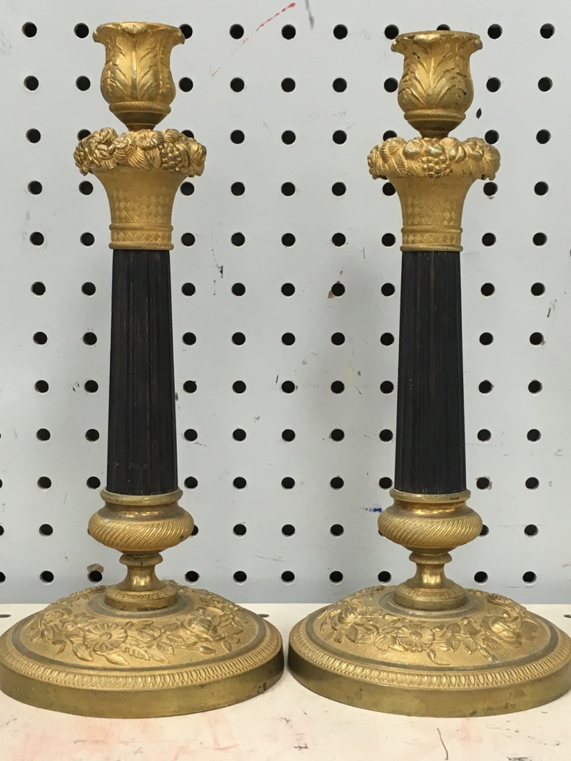 French Gilt Candlesticks Antiques Board