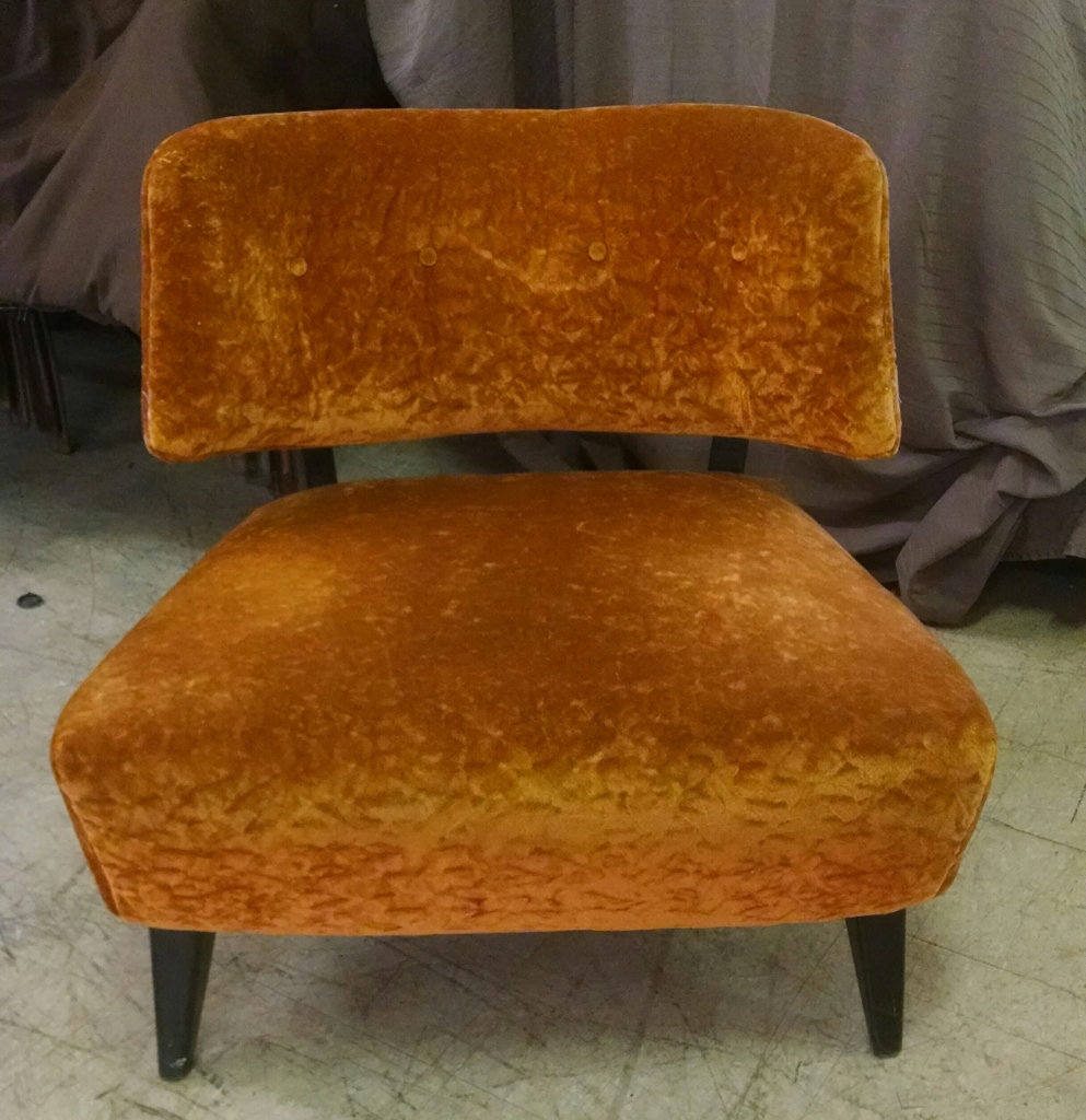 Mid Century-Orange Velvet Chair-ID Help?? | Antiques Board