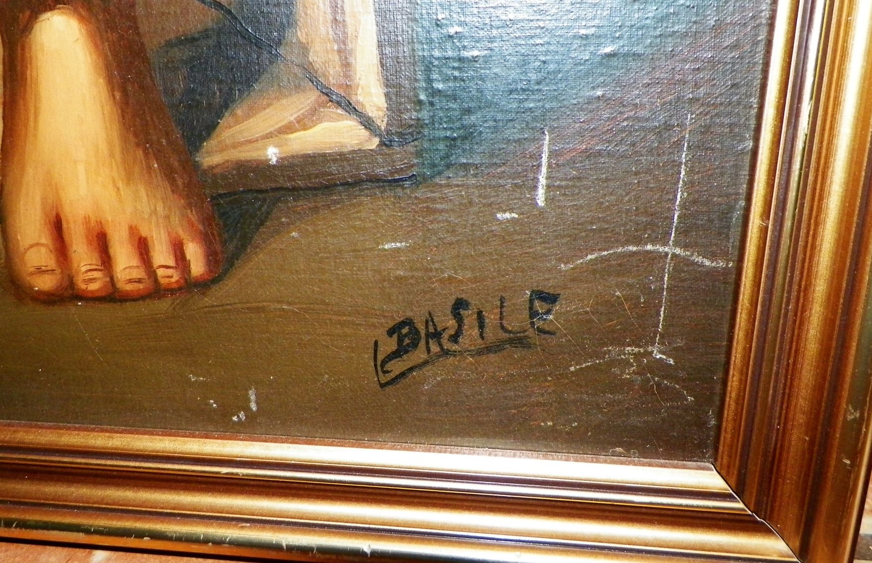 AA ART PAINTING BASILE BOY READING PAPER SMOKING CIGARETTE 2AA.JPG