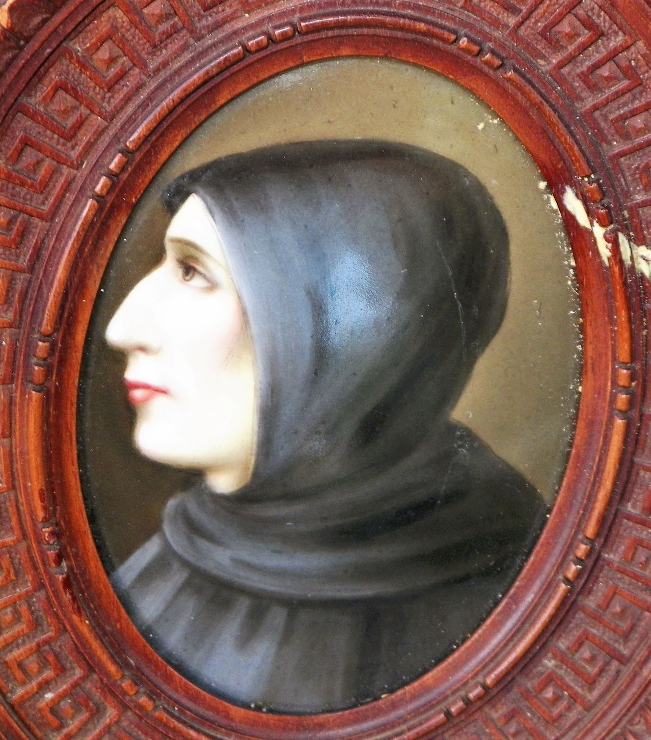 AA ART PAINTING MINIATURE PAINTING OLD WOMAN 2AA.JPG