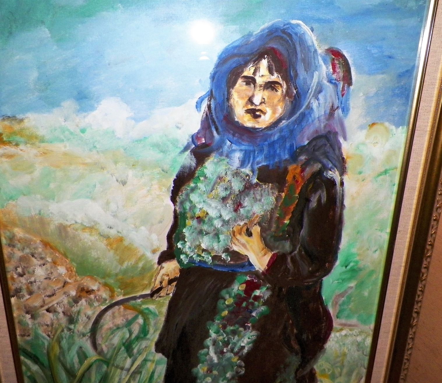 AA ART PAINTING RUSSIAN LADY WITH SICKLE NEW 2AA.JPG
