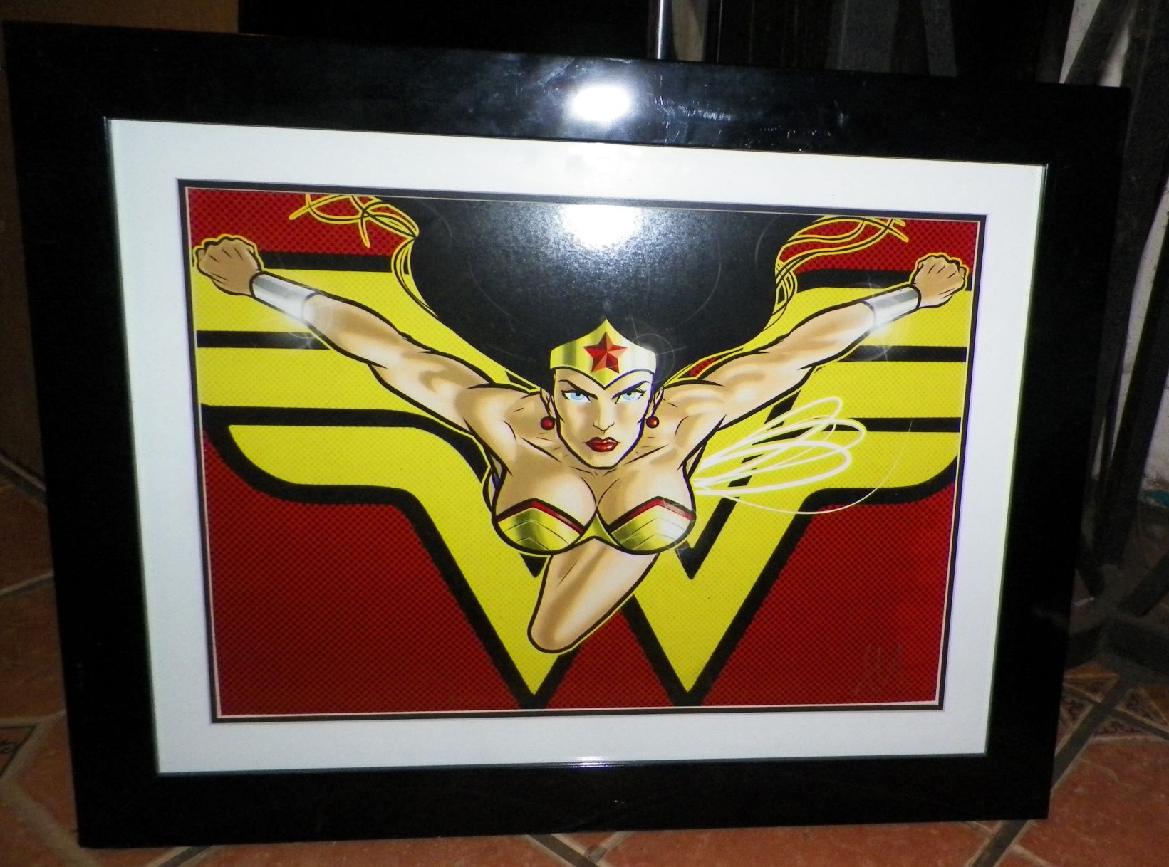 AA ART POSTER CARTOON WONDER WOMAN SIGNED 1AA RESIZED.JPG