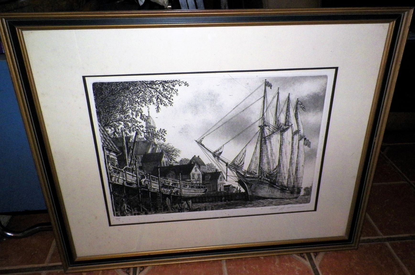 AA ART PRINT NAUTICAL SHIP CLIPPER PRINT 1AAZ Z.JPG