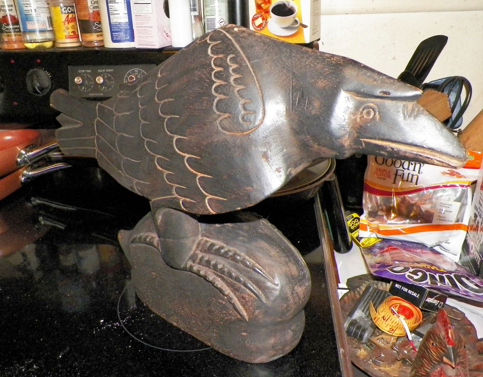 AA ART STATUE BIRD WOOD CARVING 1A_AA.JPG