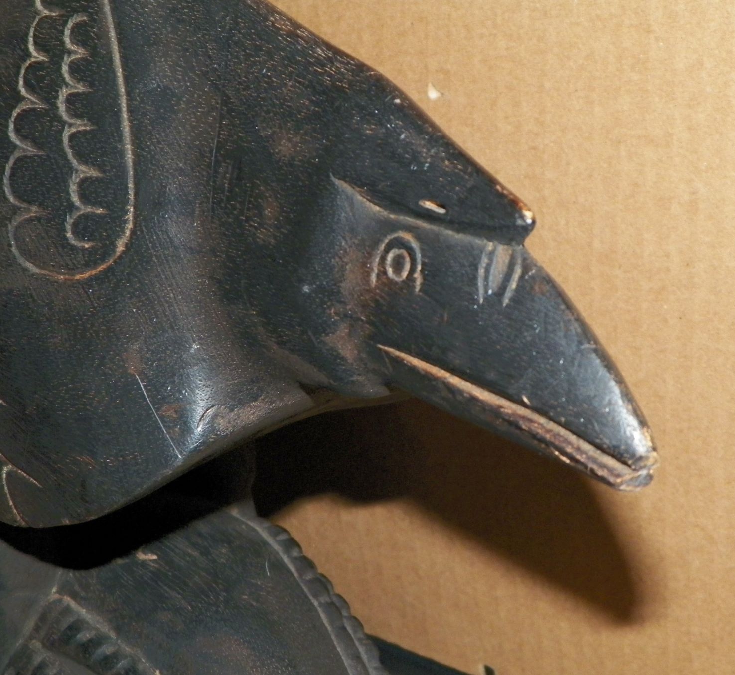 AA ART STATUE BIRD WOOD CARVING 2CAA.JPG