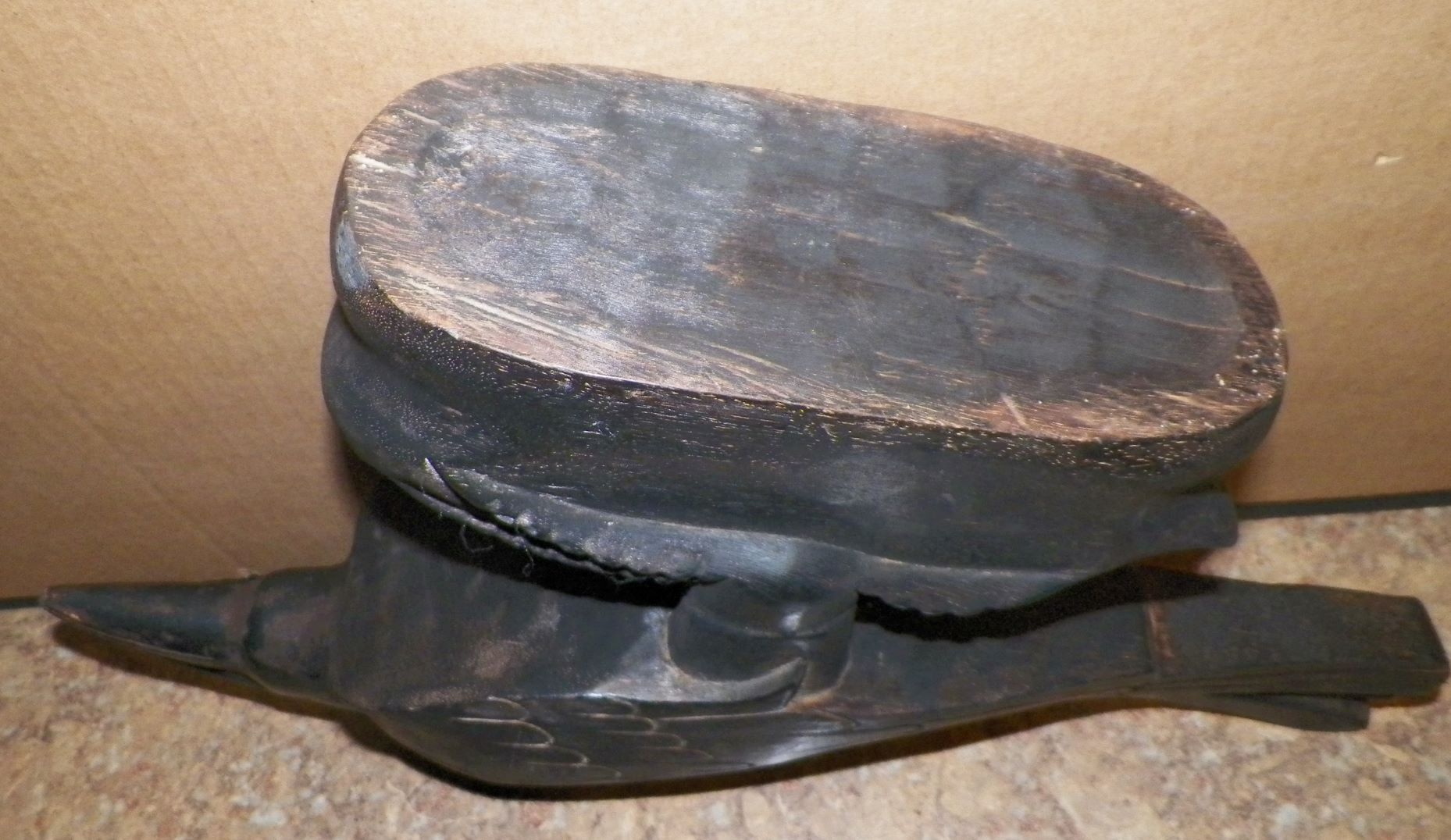 AA ART STATUE BIRD WOOD CARVING 6AA.JPG