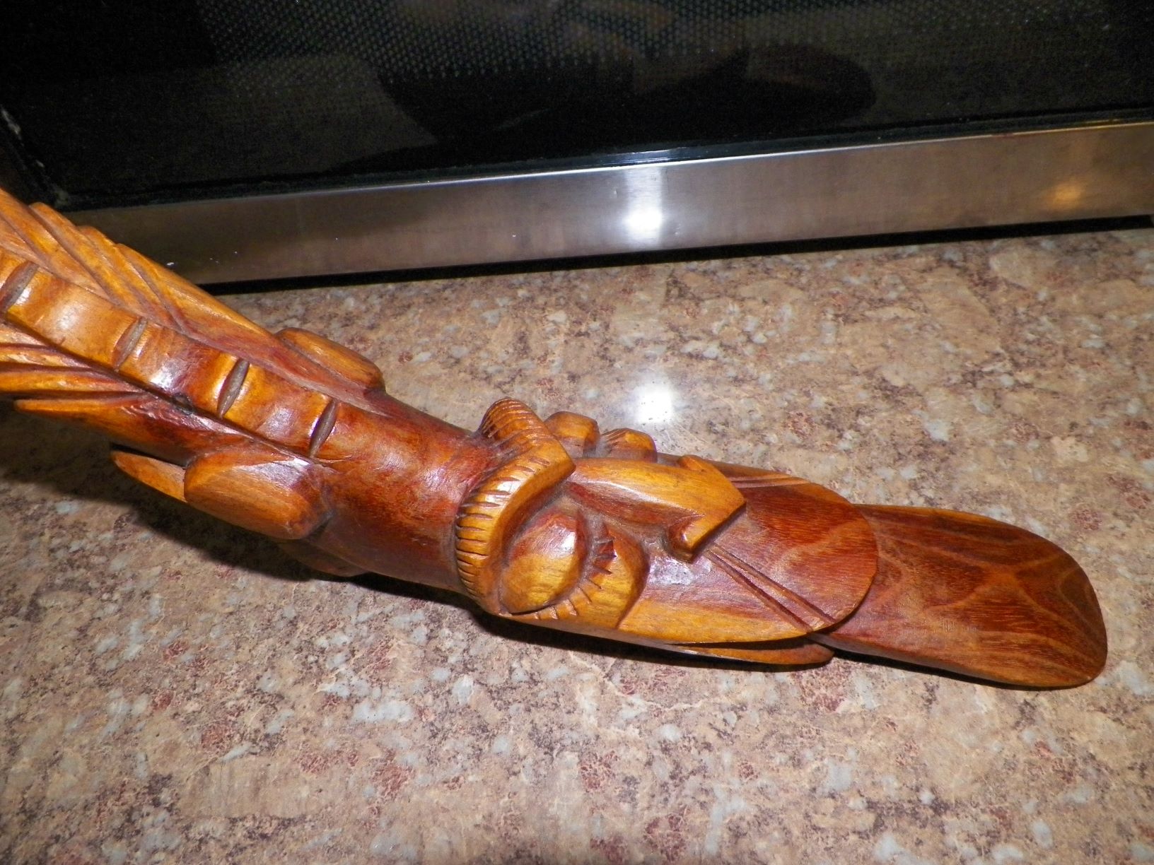 aa art statue carved wood hawaii eskimo snake animal 2aa.JPG