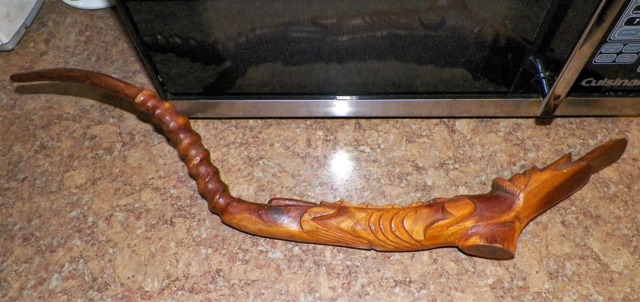 aa art statue carved wood hawaii eskimo snake animal 3A.JPG
