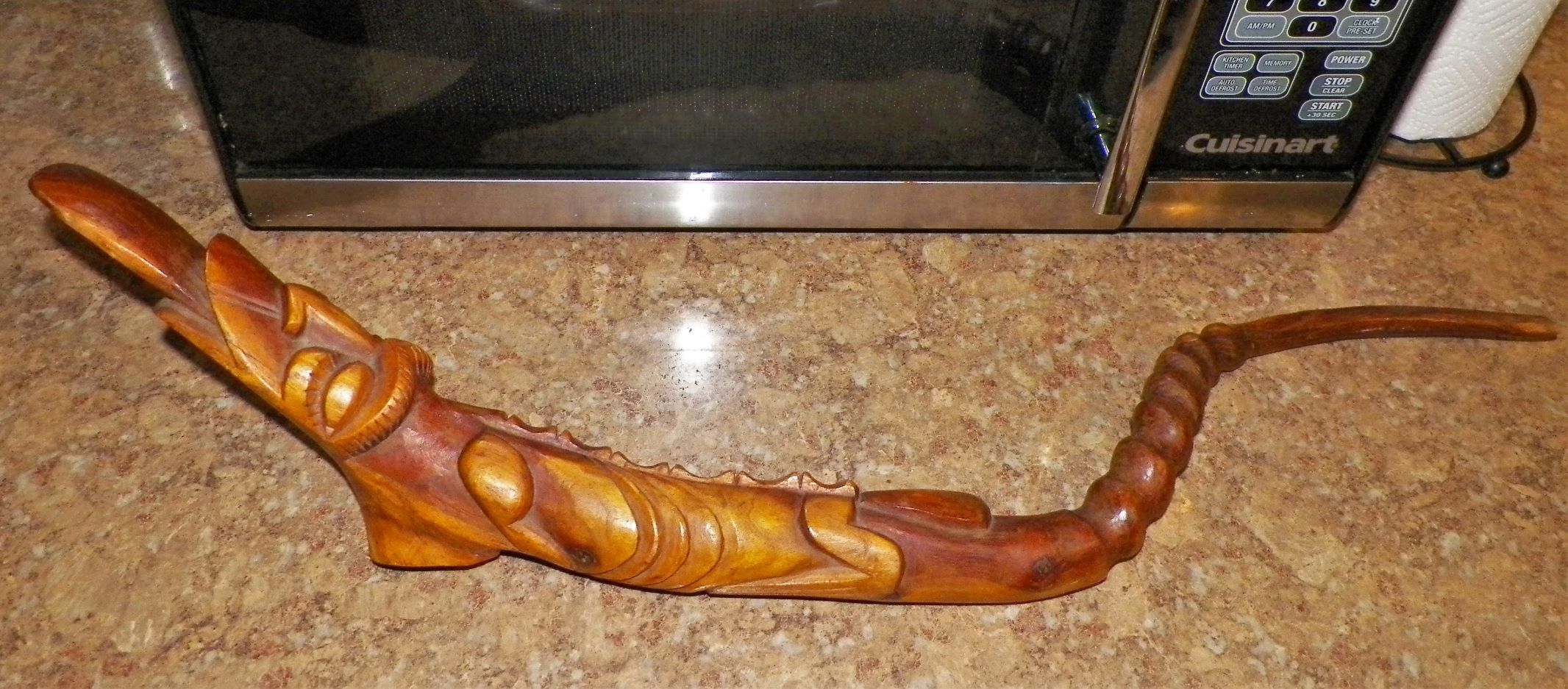 aa art statue carved wood hawaii eskimo snake animal 4AA.JPG
