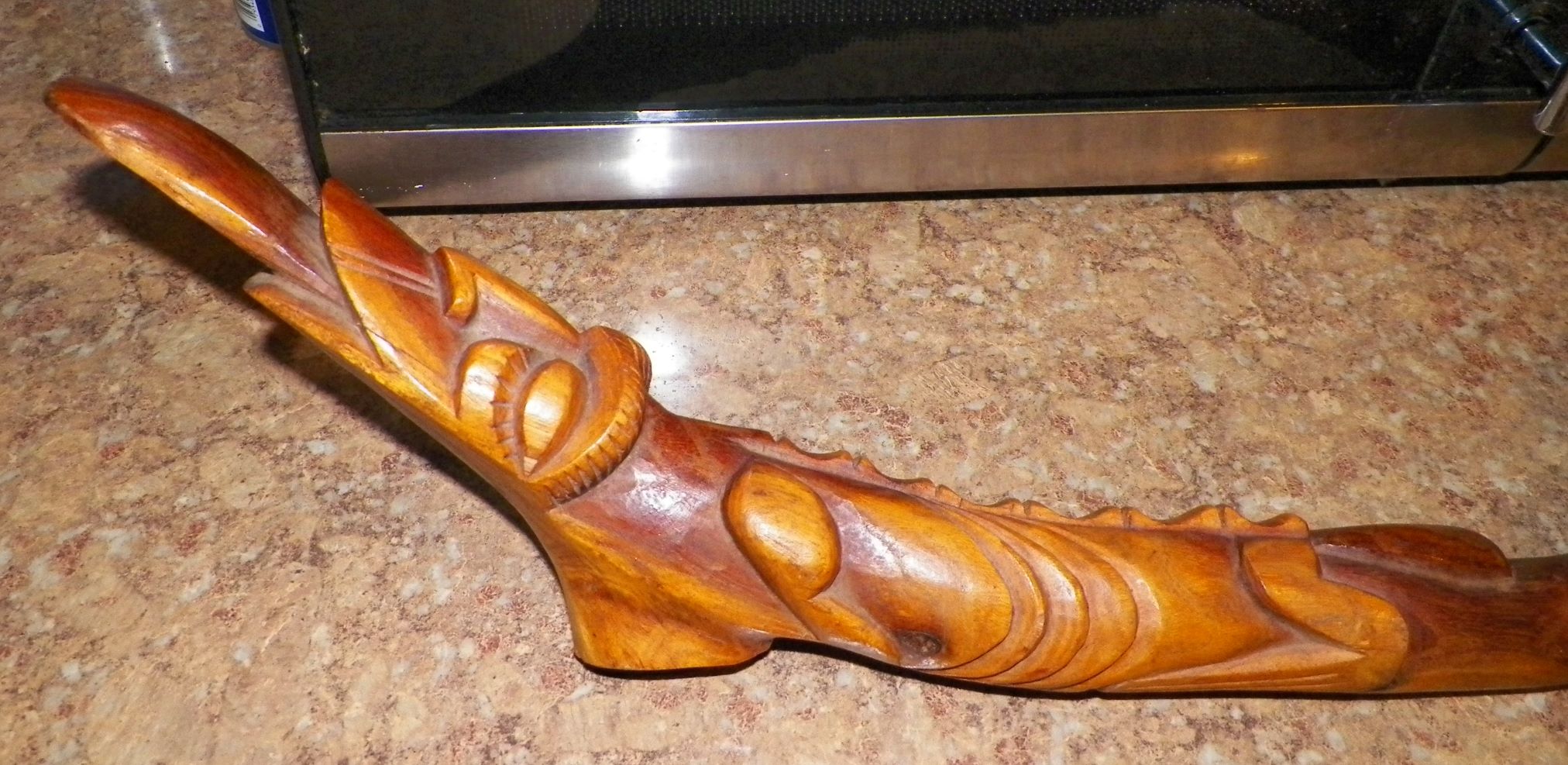aa art statue carved wood hawaii eskimo snake animal 4AAA.JPG