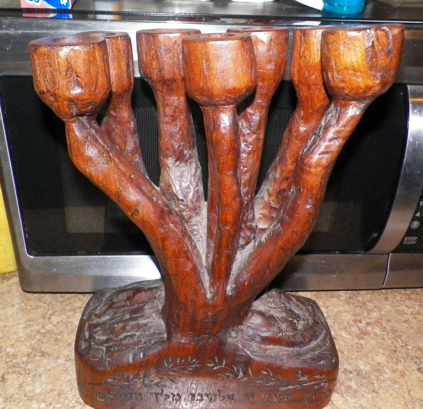 AA ART STATUE WOOD CANDLE HOLDER 1AA.JPG